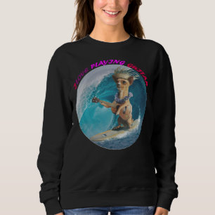 Sudadera Chihuahua Surfing Jugando Con Encantadores Pegatin