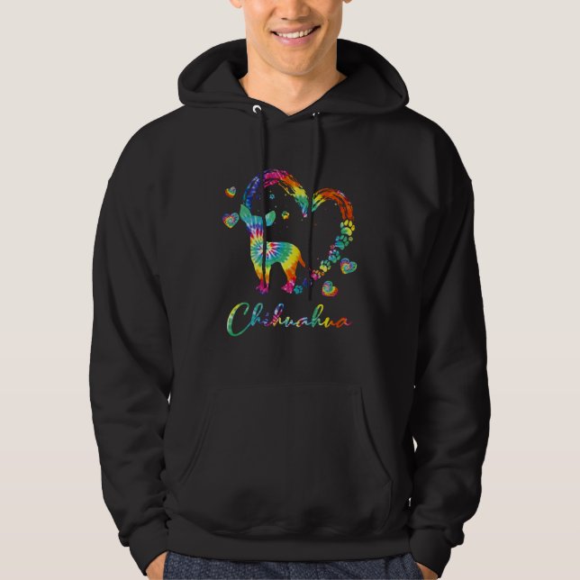 Sudadera Chihuahua Tie Dye Rainbow Dog (Anverso)