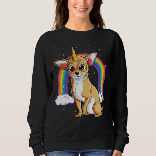 Sudadera Chihuahua Unicornio Arcoiris Para Hombres Mujeres 