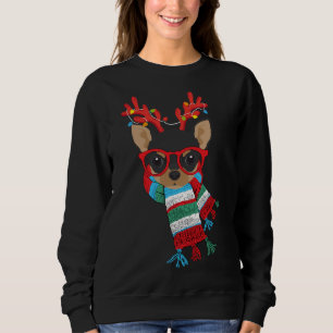 Sudadera Chihuahua Xmas Holidays Reindeer Christmas Lights