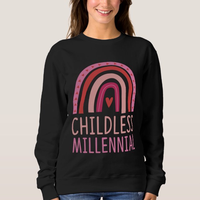 Sudadera Childless Millennial Trendy Bohemian Rainbow Boho  (Anverso)
