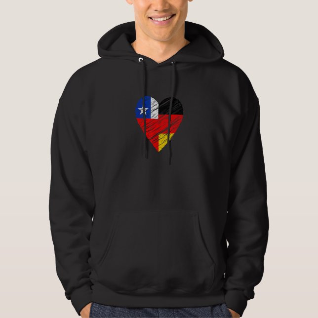 Sudadera Chile Alemania Corazón Bandera Alemana Amor Bander (Anverso)