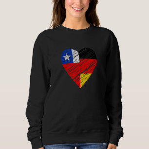 Sudadera Chile Alemania Corazón Bandera Alemana Amor Bander