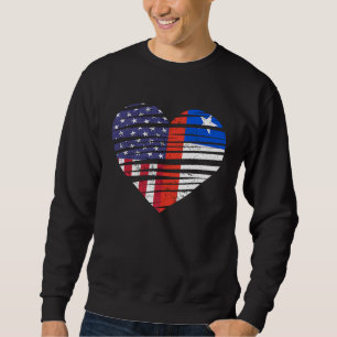 Sudadera Chile Americano Crecer Corazón Patriótico Estadoun