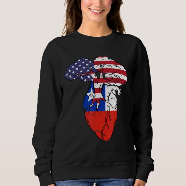 Sudadera Chile Bandera Corazón del Orgullo Chileno (Anverso)