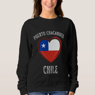Sudadera Chile Bandera Corazón Puerto Chacabuco