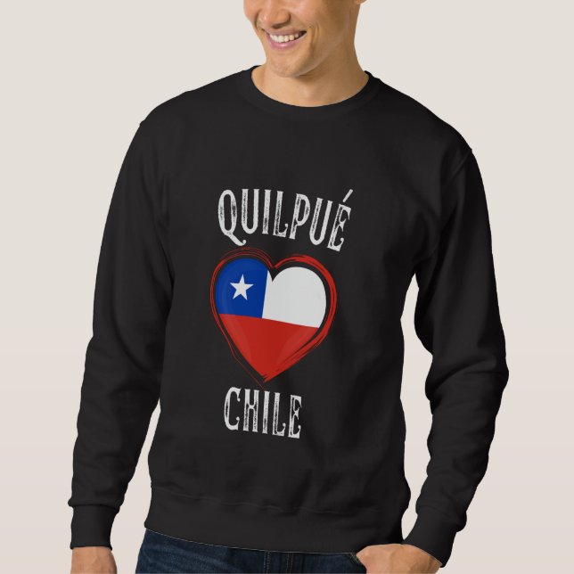 Sudadera Chile Bandera Corazón Quilpue (Anverso)