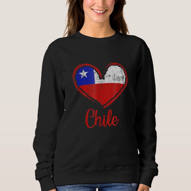 Sudadera Chile Bandera del Corazón Chileno (Anverso)