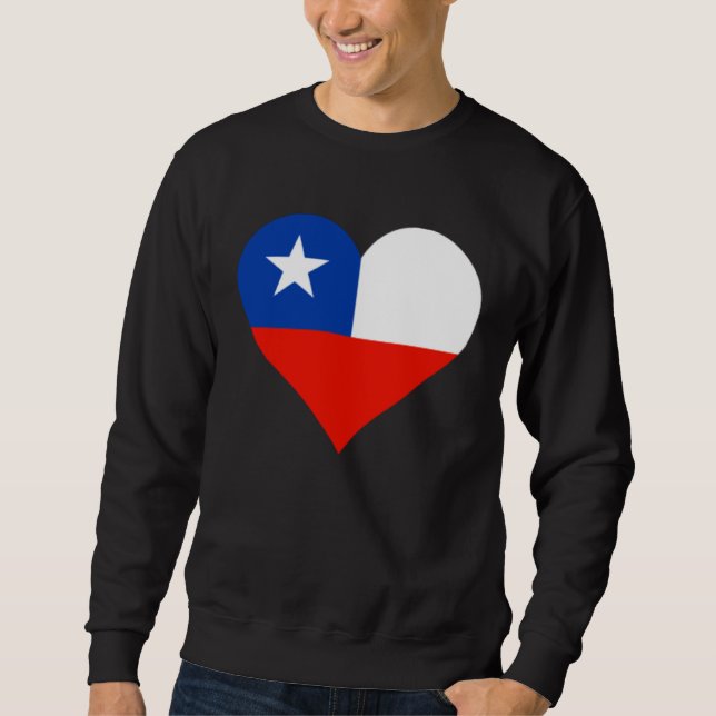 Sudadera Chile Flag Heart Chile  Love Chile (Anverso)