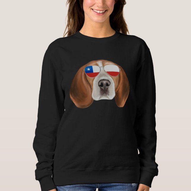 Sudadera Chilean Flag Beagle Dog Chile Pocket (Anverso)
