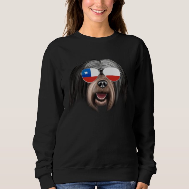 Sudadera Chilean Flag Tibetan Terrier Dog Chile Pocket (Anverso)