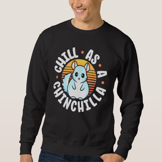 Sudadera Chill As A Chinchilla Retro Sunset Chin Chillin Ch (Anverso)