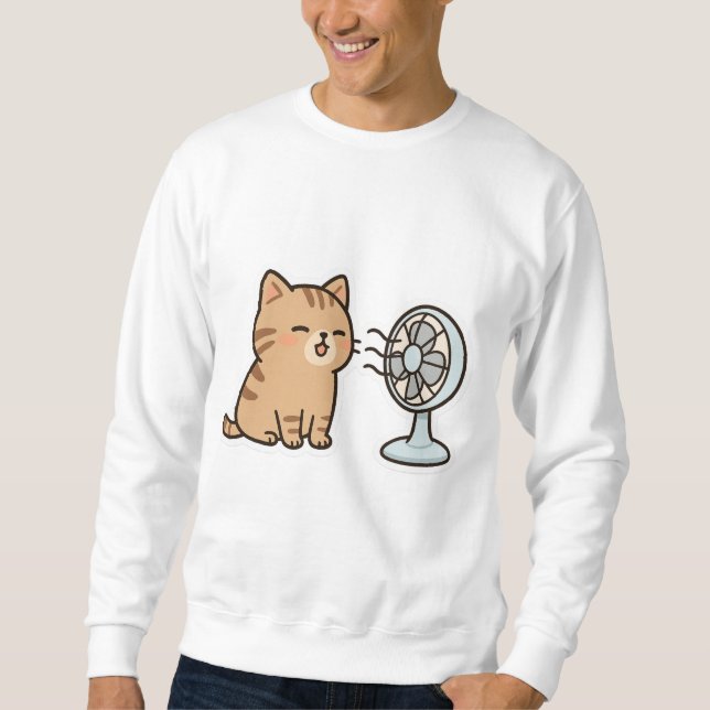 Sudadera Chill Cat por el ventilador - Pegatina de verano l (Anverso)
