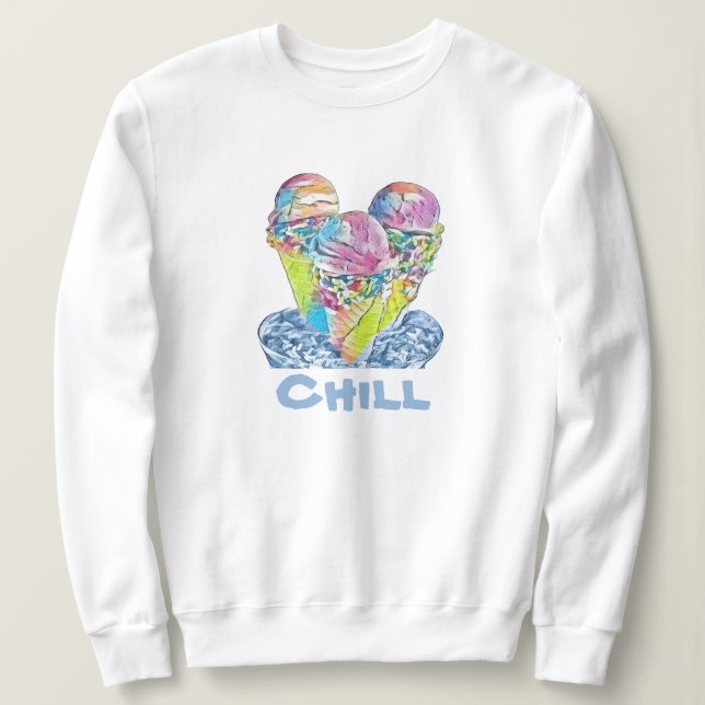 Sudadera Chill Ice Crema (Anverso del diseño)