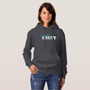 Sudadera Chill Out J'aime Chat Hoodie Gray BlueGreen