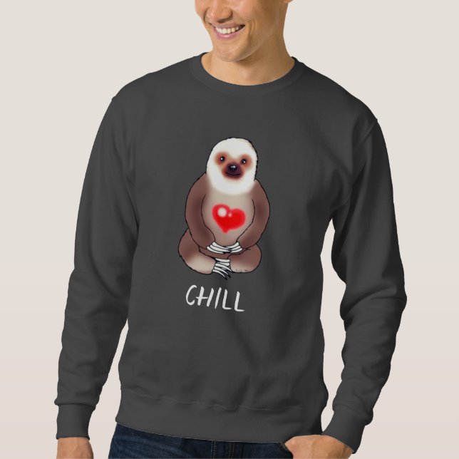 Sudadera Chill Sloth con el corazón brillante (Anverso)