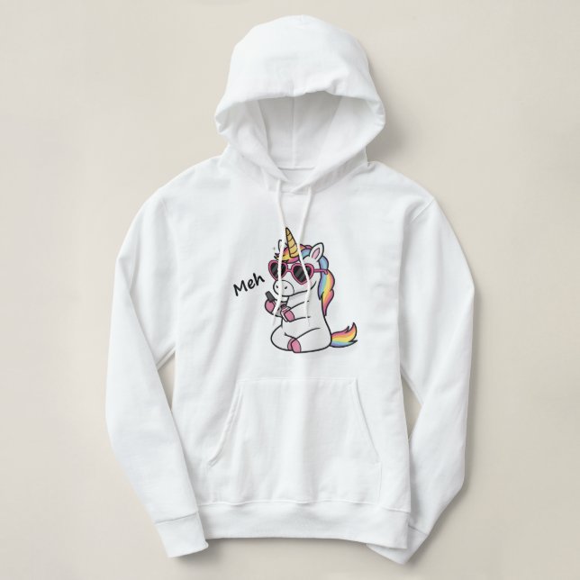 Sudadera Chill Unicorn Nail Vibes - Meh (Diseño del anverso)