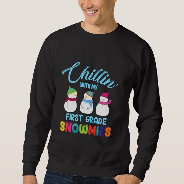Sudadera Chillin Con Chris, Profesor De Nieve De Primer Gra (Anverso)