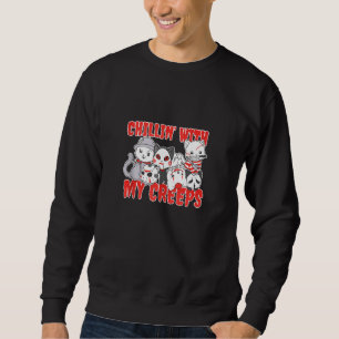 Sudadera Chillin Con Mi Gato Horror Asesino Halloween