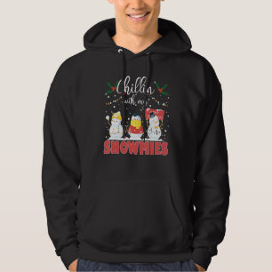 Sudadera Chillin' Con Mi Snowmie Santa Snowman Scarf Ligh