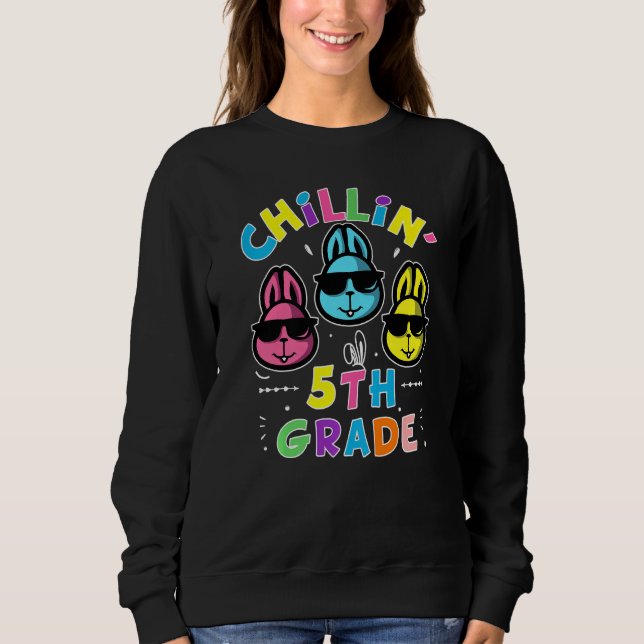 Sudadera Chillin con mis conejitos, conejito de Pascua de 5 (Anverso)