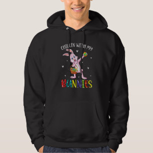 Sudadera Chillin Con Mis Conejitos Cute Rabbit Easter Tees