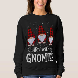 Sudadera Chillin' Con Mis Gnomies Búfalo Rojo Cristales