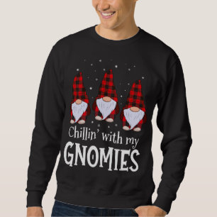 Sudadera Chillin' Con Mis Gnomies Búfalo Rojo Cristales