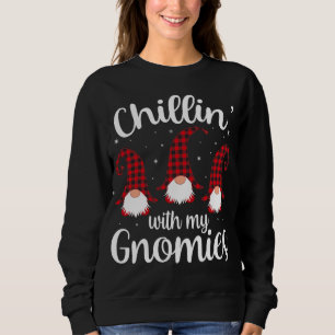 Sudadera Chillin' Con Mis Gnomies Búfalo Rojo Cristales