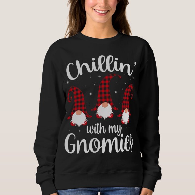 Sudadera Chillin' Con Mis Gnomies Búfalo Rojo Cristales (Anverso)