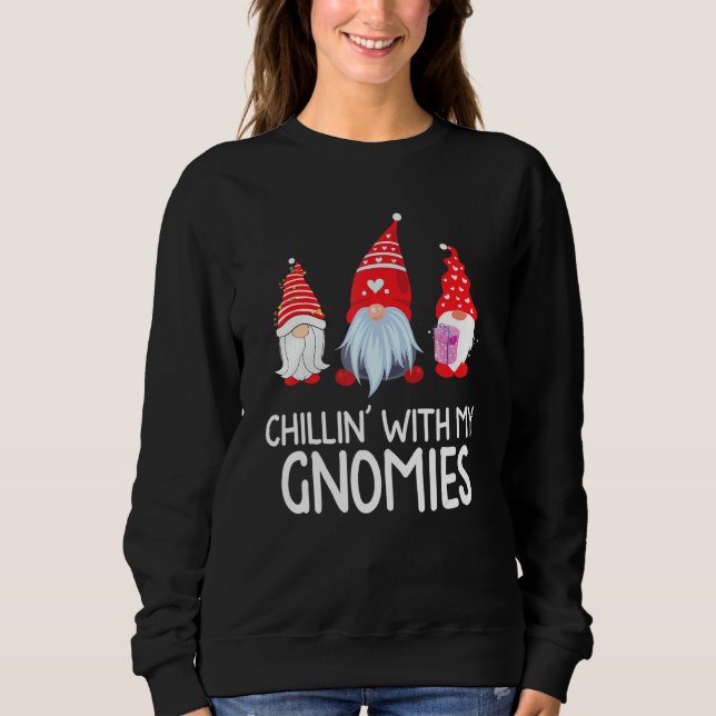 Sudadera Chillin' Con Mis Gnomies Funny Navidades De Gnome  (Anverso)