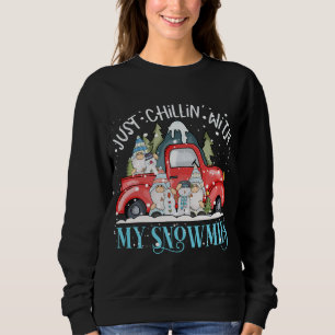 Sudadera Chillin Con Mis Gnomies Funny Navidades Gnomes Red