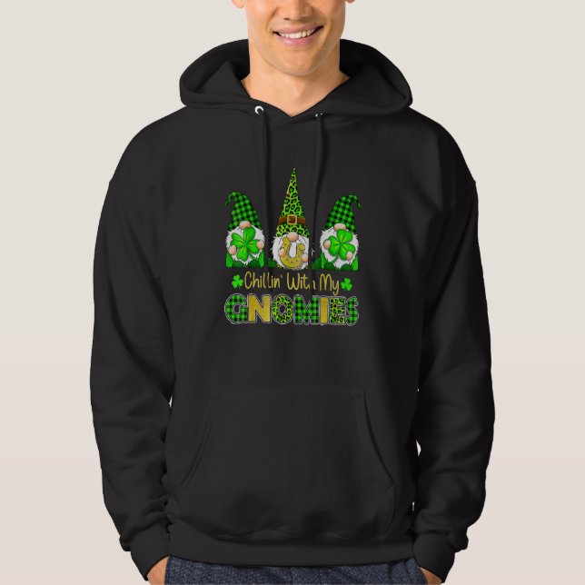 Sudadera Chillin Con Mis Gnomies St Patricks Day Gnome Iris (Anverso)