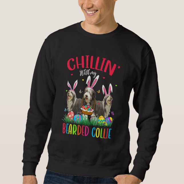Sudadera Chillin' Con Mis Huevos De Pascua De Collie Felice (Anverso)