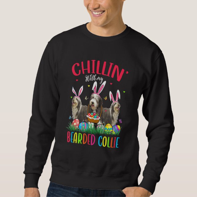 Sudadera Chillin' Con Mis Huevos De Pascua De Collie Felice (Anverso)