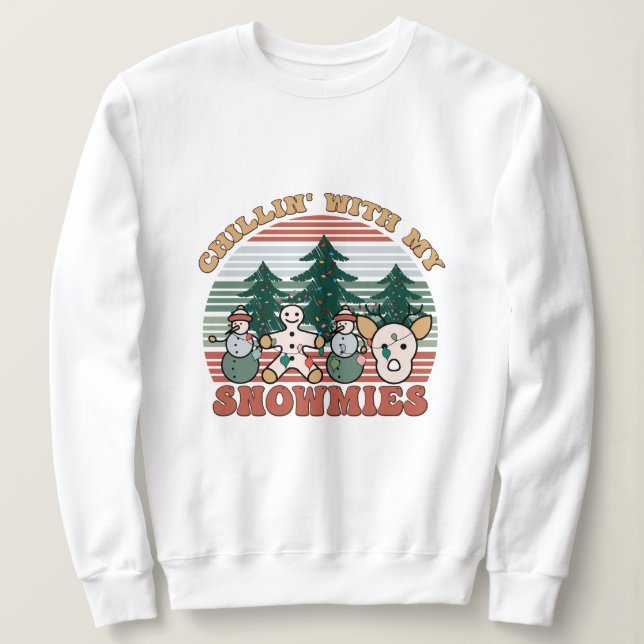 Sudadera Chillin con mis muñecas de nieve (Anverso del diseño)