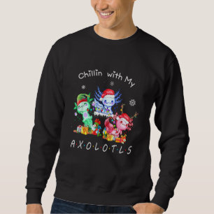 Sudadera Chillin Con Mis Navidades Axoloters Familia Pajama