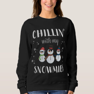 Sudadera Chillin' Con Mis Snowmies Divertidos Navidades Cut