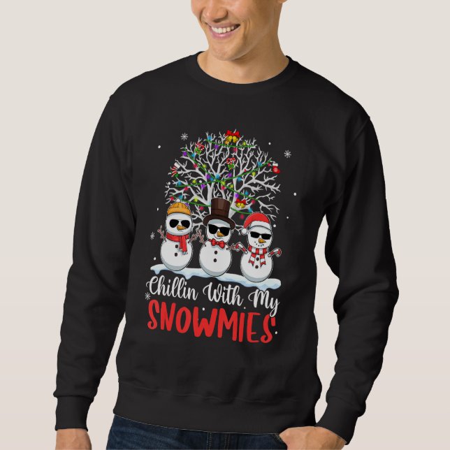 Sudadera Chillin Con Mis Snowmies Navidades graciosos Snowm (Anverso)