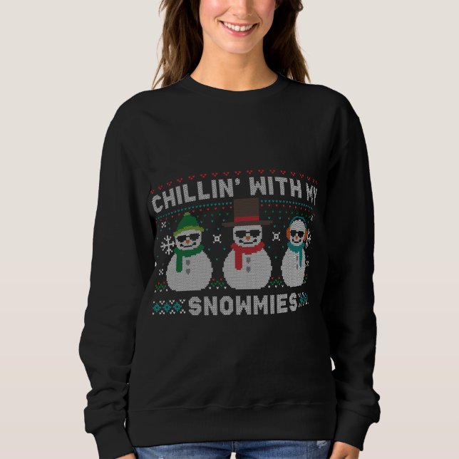 Sudadera Chillin' Con Mis Snowmies pre-K Té De Navidades Ab (Anverso)