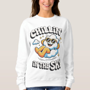 Sudadera Chillin' en el diseño de la nube Sky Retro para el