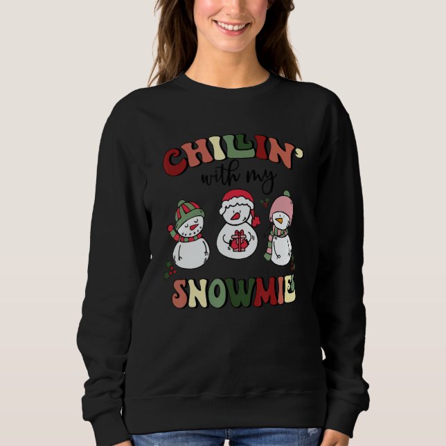 Sudadera Chillin' With My Snowmies Ugly Christmas Snowman 3 (Anverso)