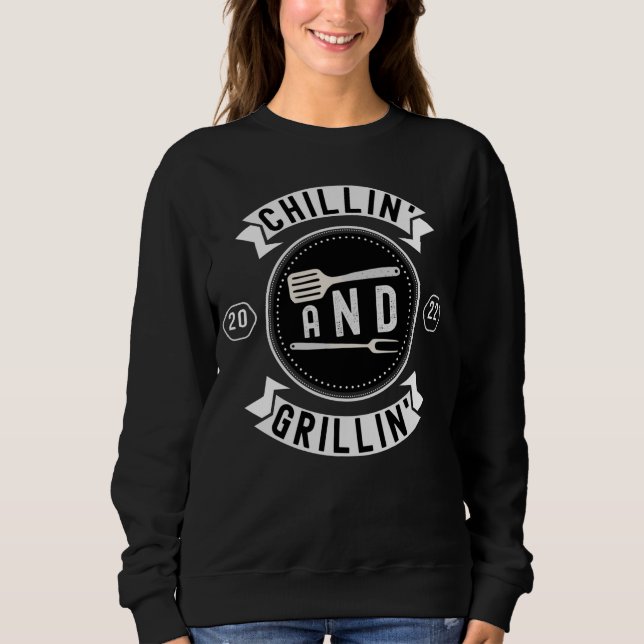 Sudadera Chillin y Grillin Funny Outdoor Summer BBQ (Anverso)