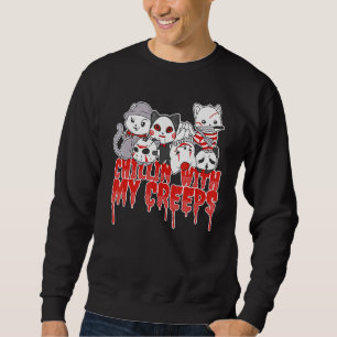 Sudadera Chilling con mis escalones Cat Horror Serial Kille