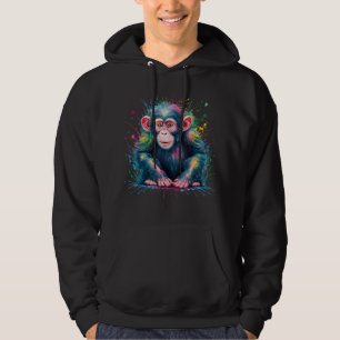 Sudadera Chimpancé Chimpancé de color de agua colorida para