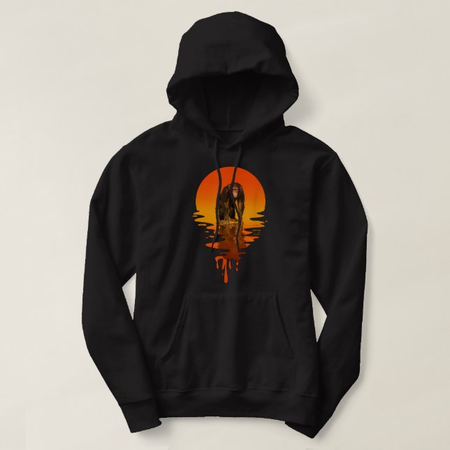 Sudadera Chimpancé de estilo retro vintage (Diseño del anverso)