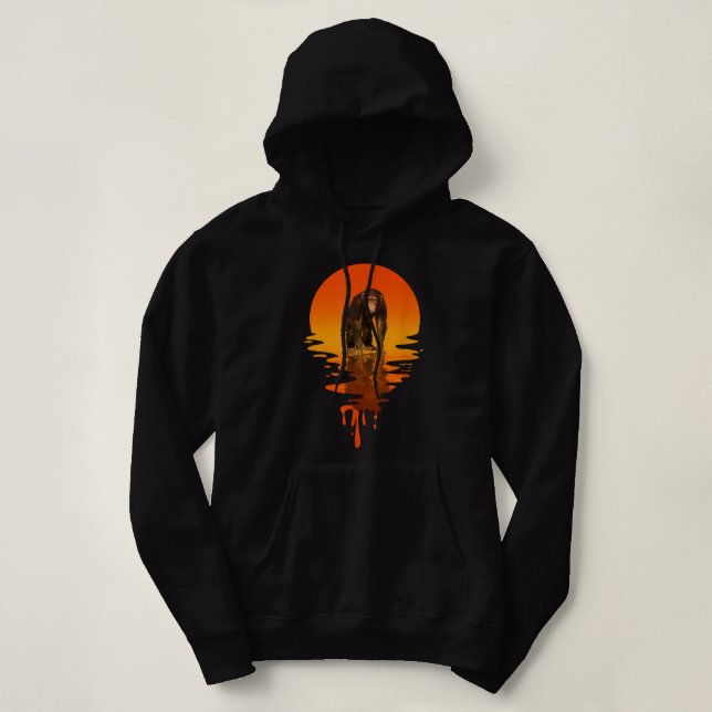 Sudadera Chimpancé de estilo retro vintage (Diseño del anverso)