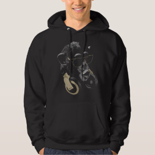 Sudadera Chimpancé de mono con gafas de sol y audífonos