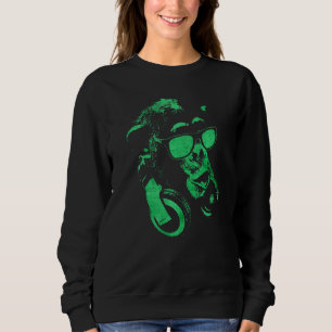 Sudadera Chimpancé De Monos Con Gafas De Sol Y Auriculares