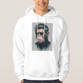 Sudadera Chimpancé elegante - Blanco de la ropa de calle